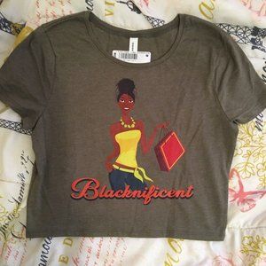 Women's crop top, Blacknificent women's crop top